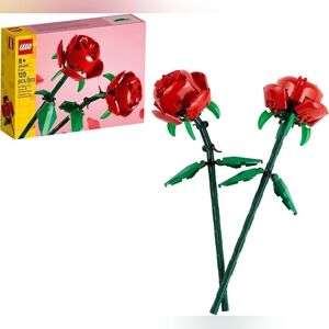 LEGO Floral Creation with Red and Green Elements